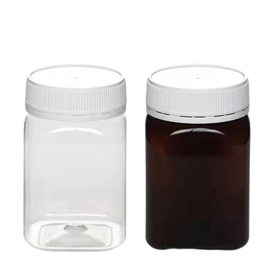 Bez BPA 320 ml plastikowe słoiki na żywność Bezpowietrzna kwadratowa butelka miodu z pokrywką