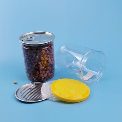 Plastikowe słoiki na żywność o pojemności 0,5 l PET z łatwym otwieraniem aluminiowym