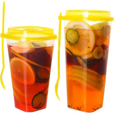 Gorąca sprzedaż 500ml boba bańki plastikowe kubki pp 24 oz plastikowe kubki kwadratowy kubek pp